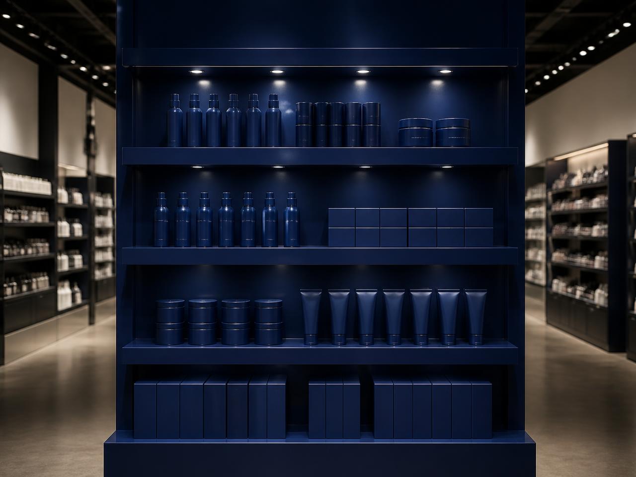 Branded retail display representing marketing and merchandising